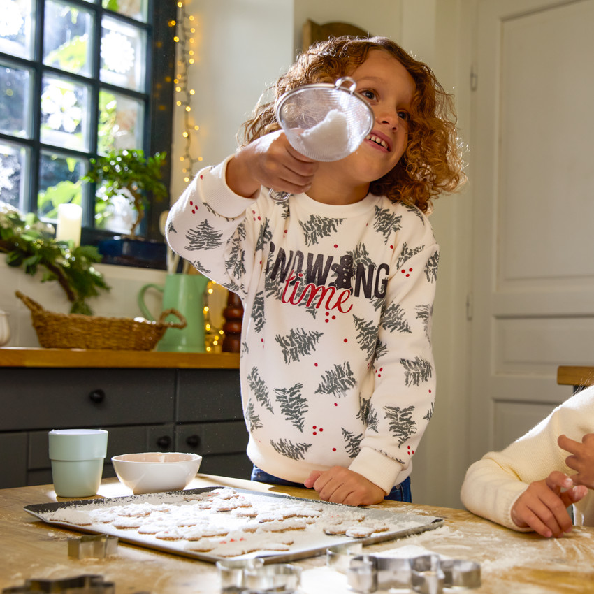 Sweat molleton imprimé sapins pour garçon