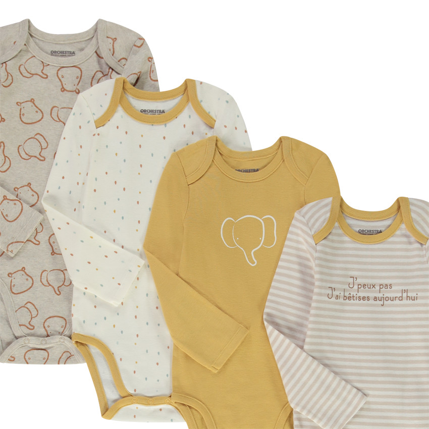 Lot de 7 bodies manches longues fantaisie pour bébé garçon 