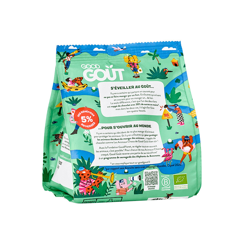 Biscuits animaux nappés au chocolat - 120g  