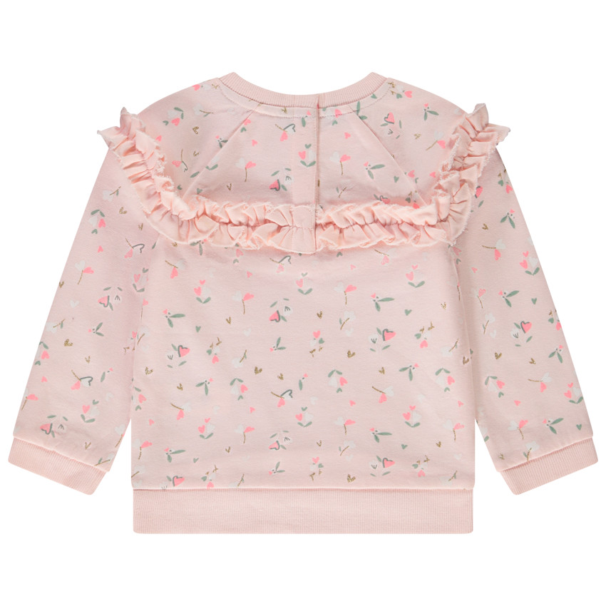 Sweat en molleton imprimé floral pour bébé fille 