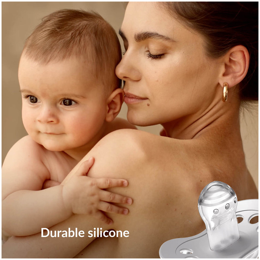 Sucette Dynamic Silicone 0-3m Light Grey/Dark Grey 