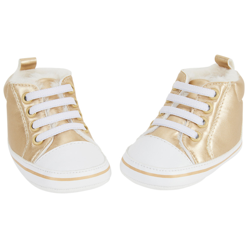 Baskets montantes effet métallisé pour bébé fille 