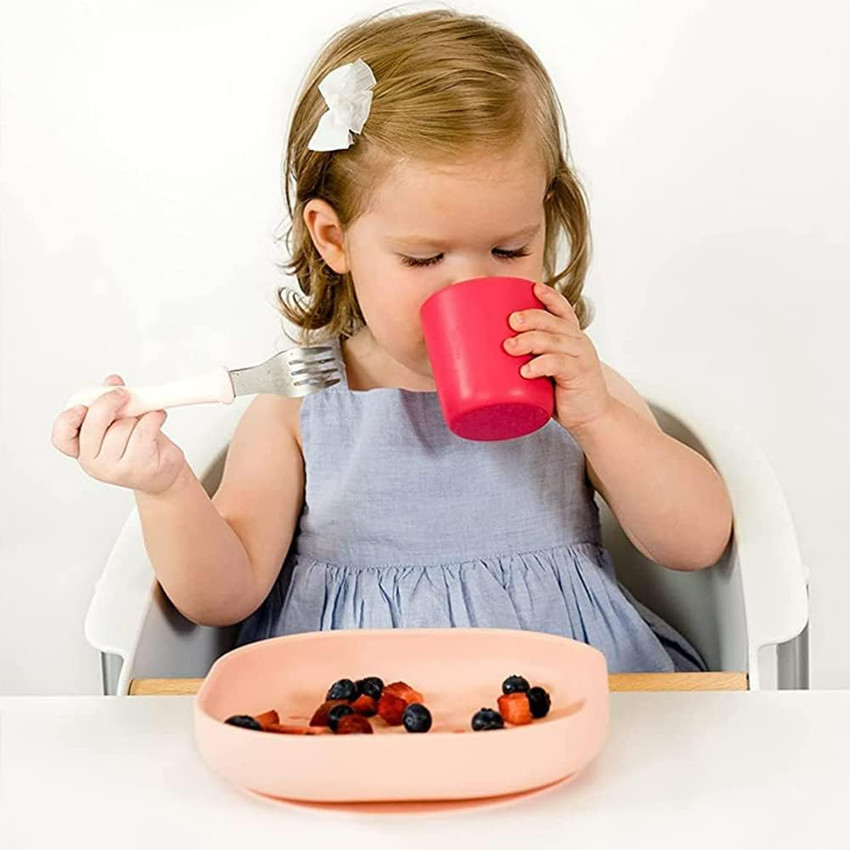 Assiette en silicone avec ventouse Rose - Rose (Béaba) - Image 1