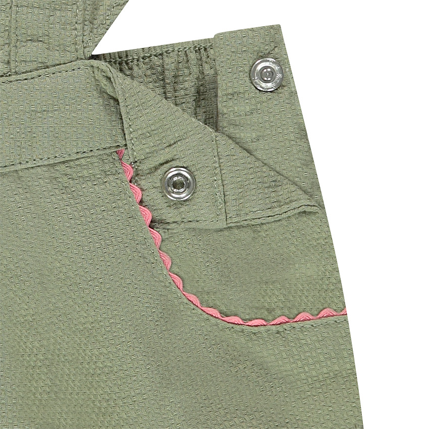 Salopette short à bretelles volantées et licorne printée 