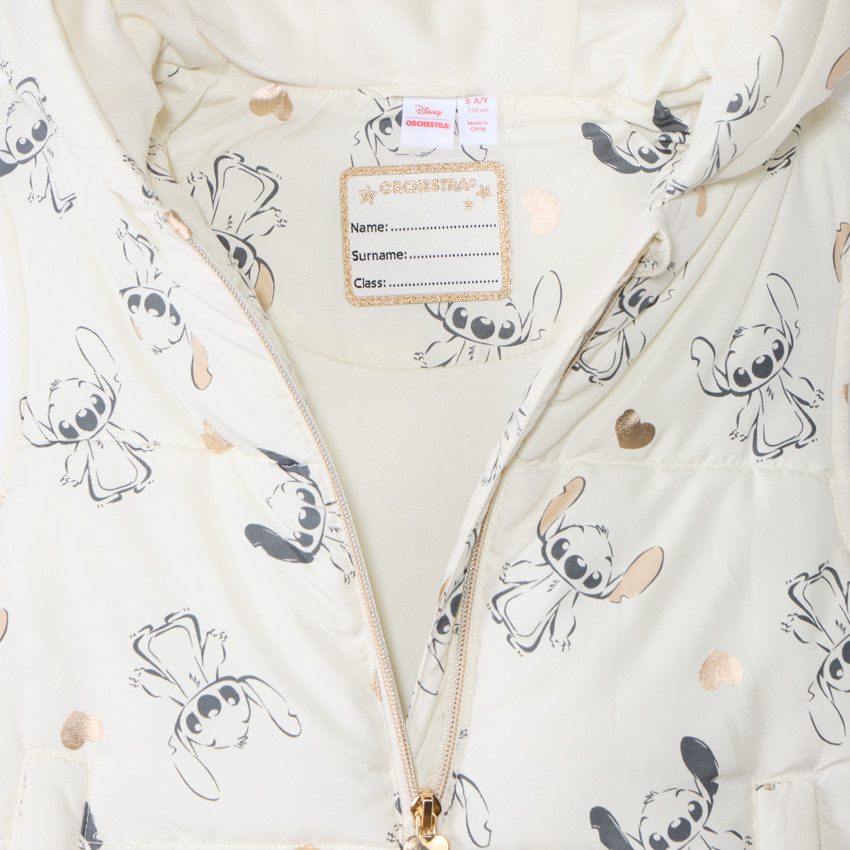 Doudoune sans manches à capuche Stitch Disney pour fille 