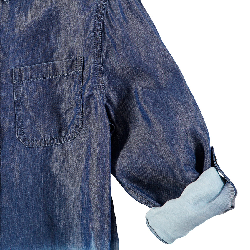 Junior - Chemise manches longues effet tie and dye avec poche 