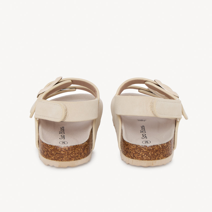 Sandales à double boucles avec lanière à scratch rose pour fille 