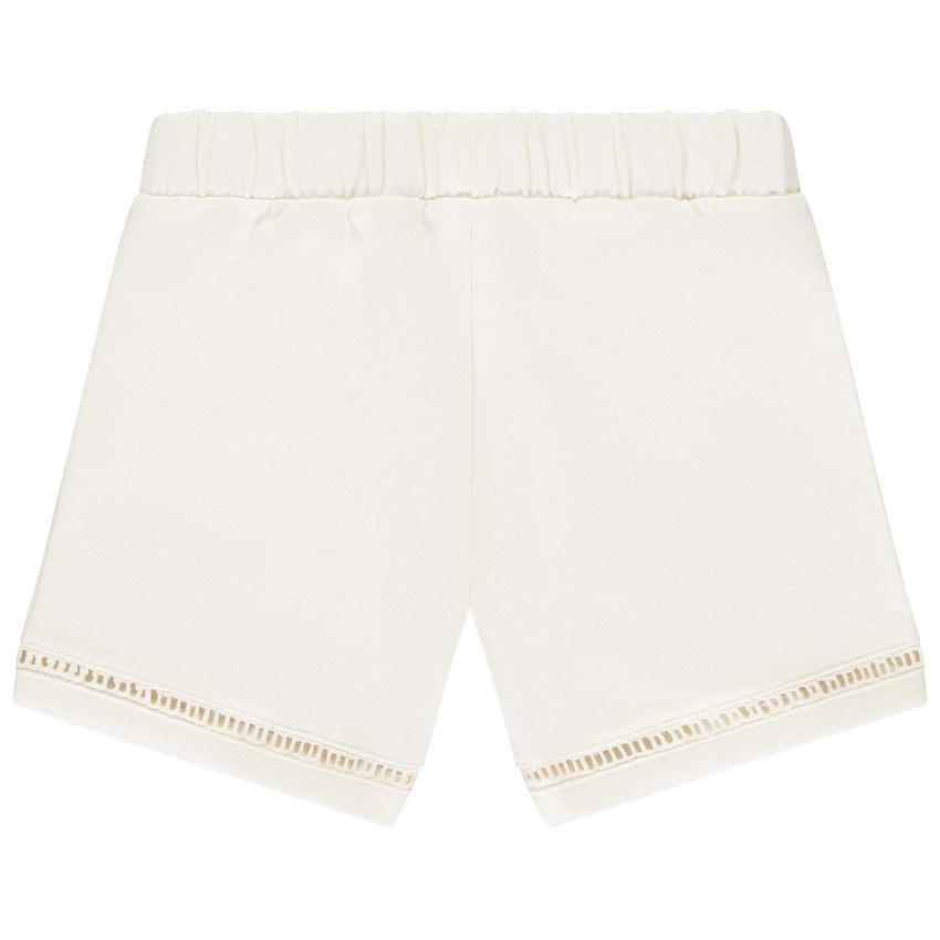 Short uni en molleton avec détails ajourés pour fille  