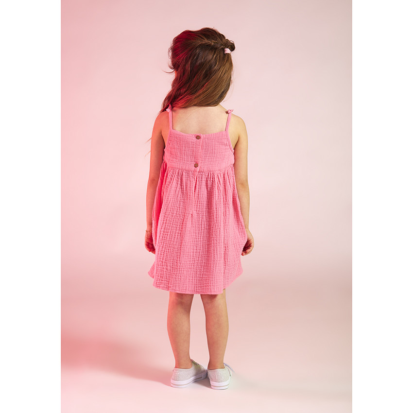 Robe à bretelles avec broderie florale pour bébé fille 