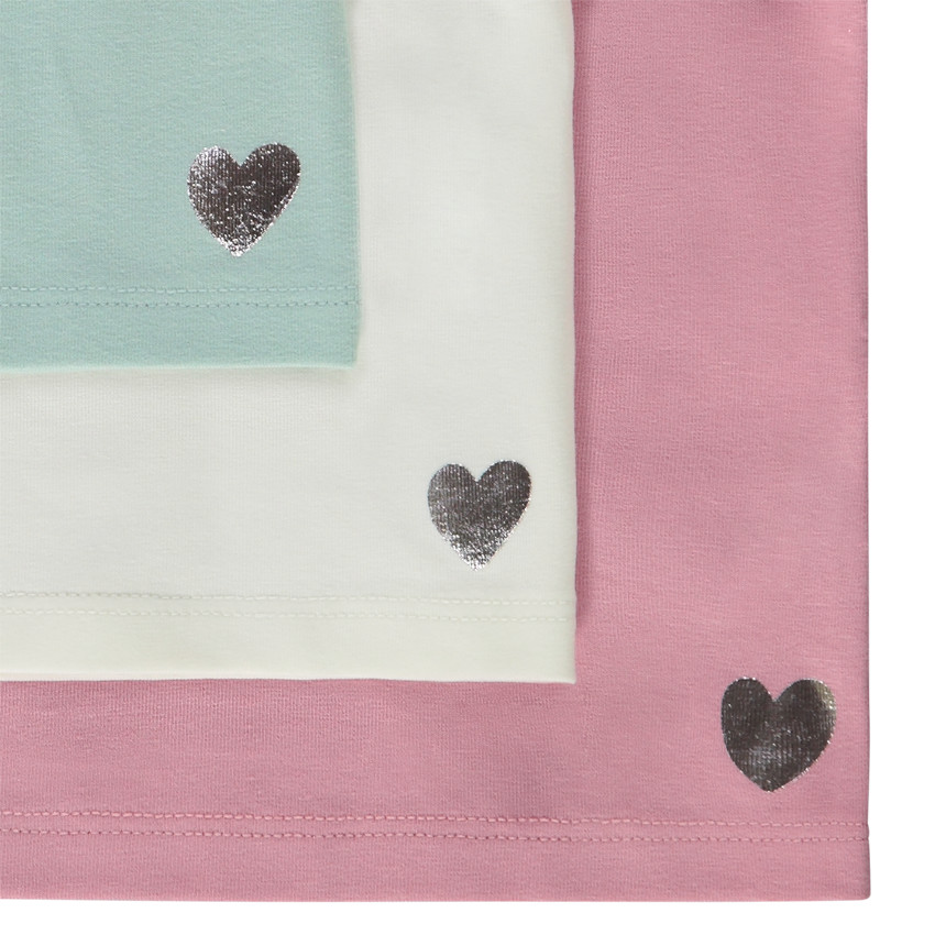Lot de 3 t-shirts manches longues unis pour fille 