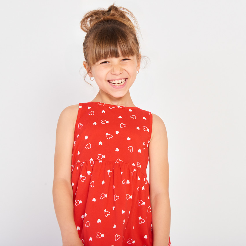 Robe sans manches imprimé fantaisie fille 