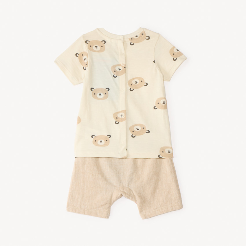 Ensemble 2 pièces t-shirt + short motifs oursons pour bébé garçon 