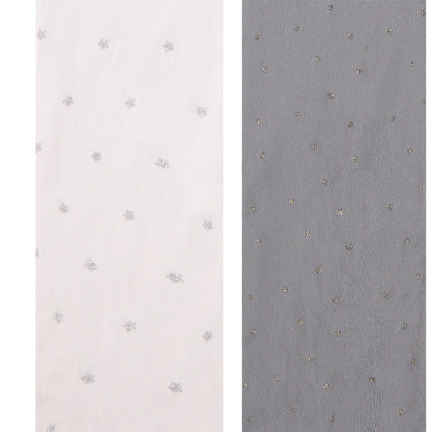 Lot de 2 collants fins à étoiles et pois pailletés pour enfant fille 