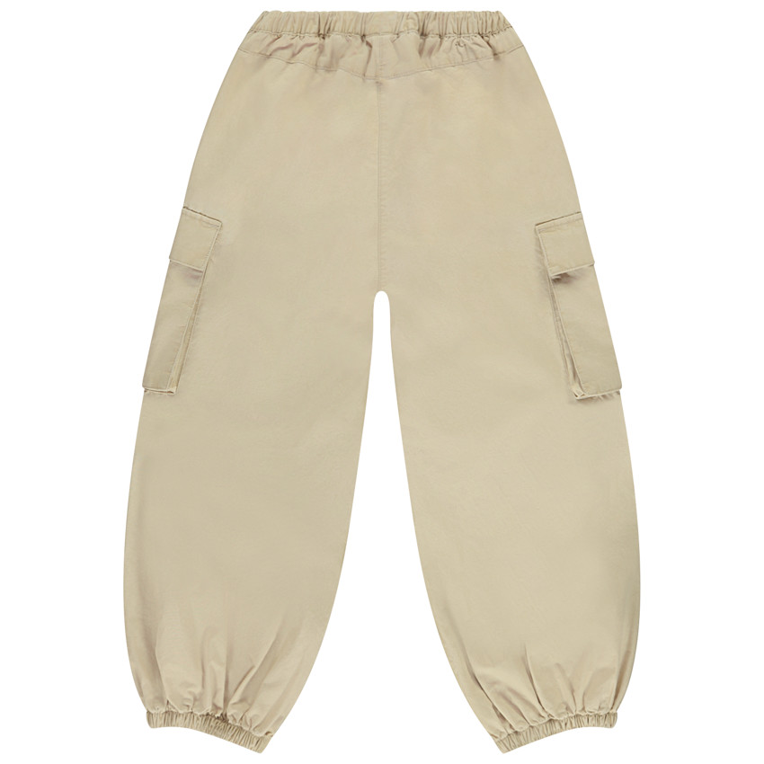 Pantalon uni en toile effet cargo pour fille  
