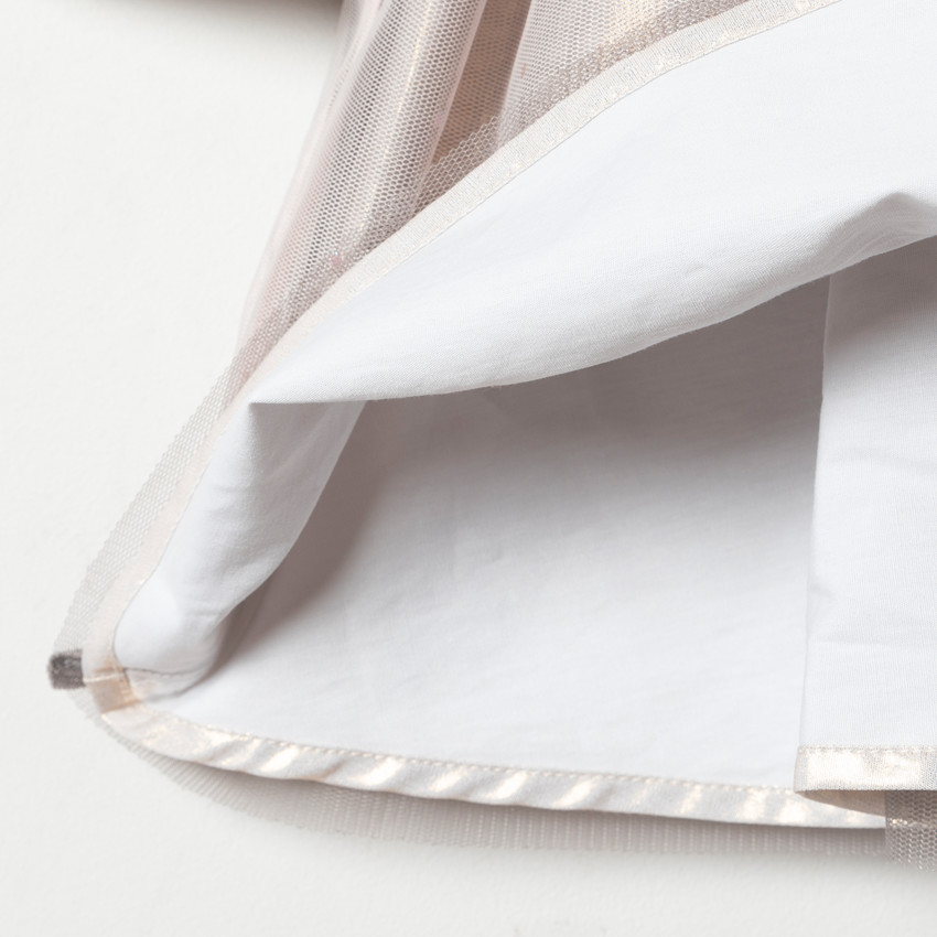 Robe de fêtes effet 2 en 1 bi-matière pour enfant fille 