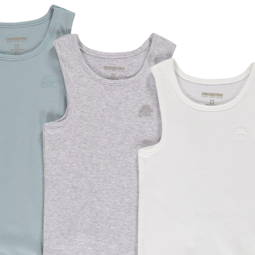 Lot de 3 bodies sans manches unis pour bébé garçon 