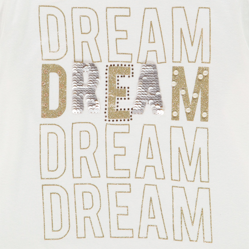 T-shirt manches longue à motif en sequins magiques pour enfant fille 
