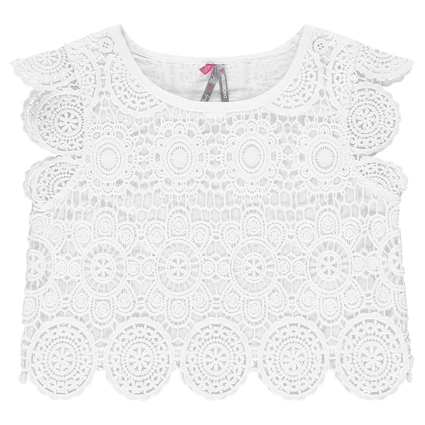 Top court manches courtes en crochet 