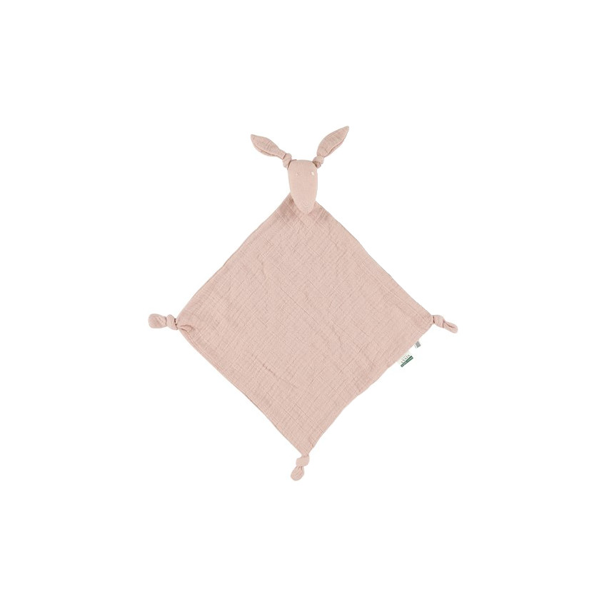 Doudou lange en mousseline kangourou - Bliss rose Main Doudou lange en mousseline kangourou - Bliss rose