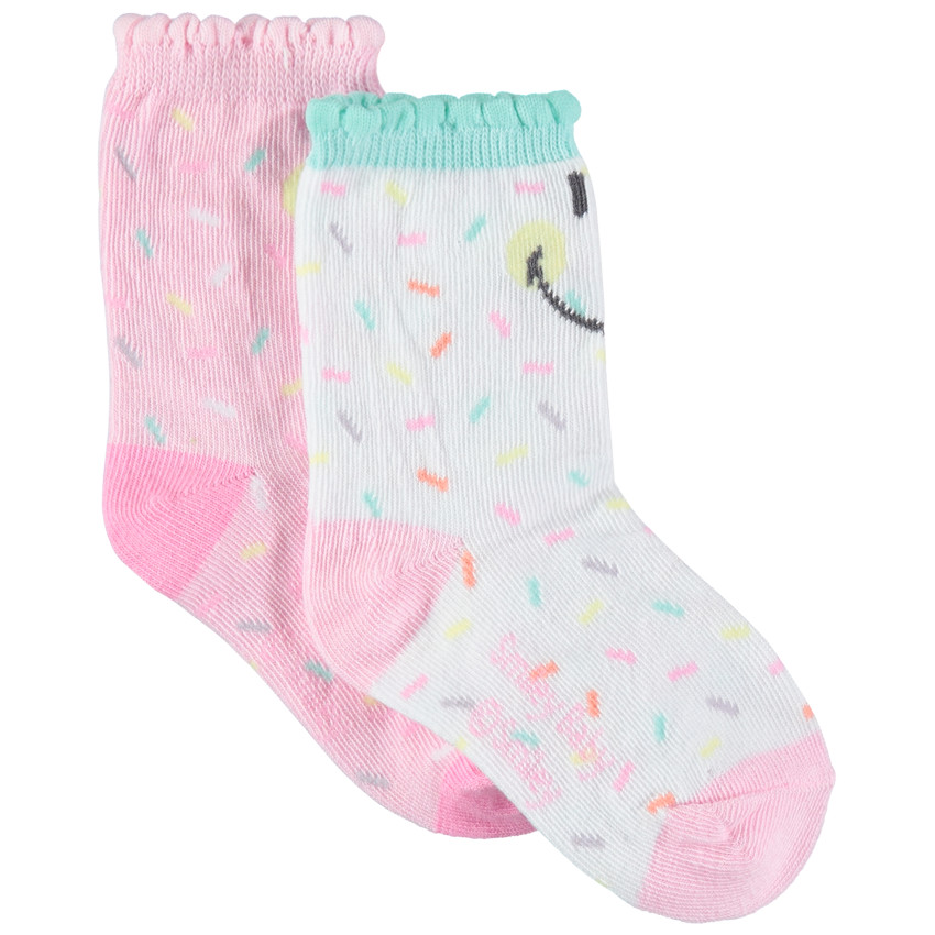 Lot de 2 paires de chaussettes assorties Smiley 