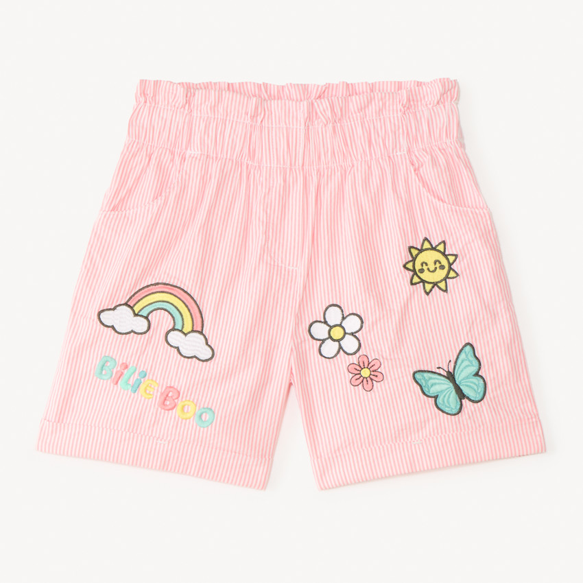 Short en toile à rayures brodées Billie Boo pour fille 