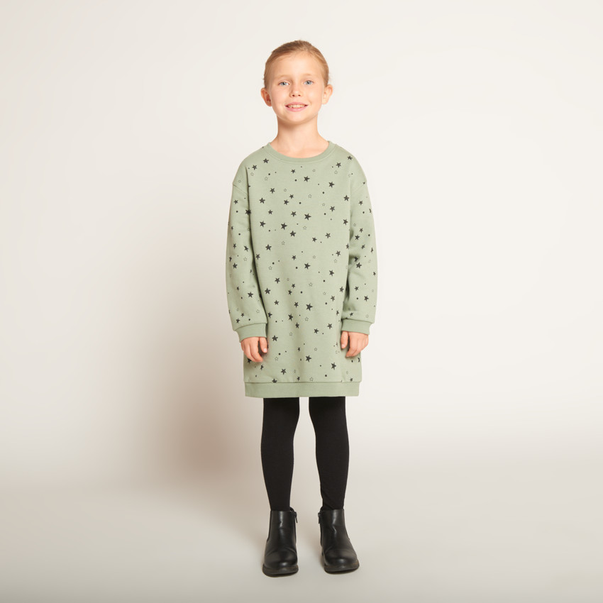 Robe molleton imprimé étoiles pour fille