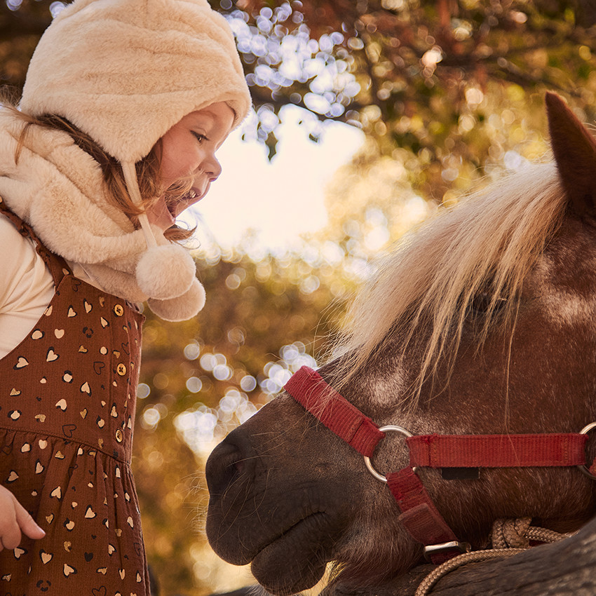 Ensemble sous-pull + robe imprimée cœurs pour bébé fille 