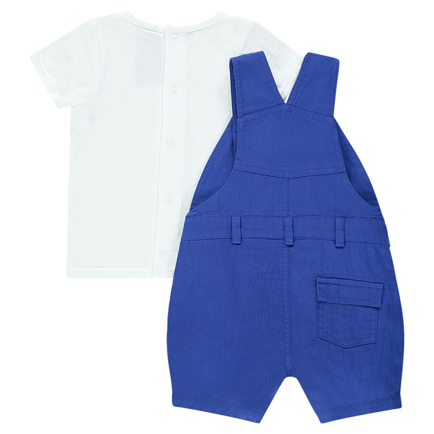 Ensemble tee-shirt printé et salopette short SUPERBABY 