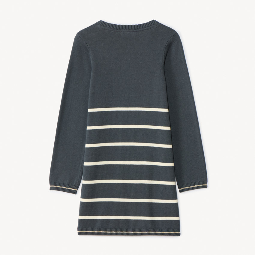 Robe manches longues en tricot rayé pour fille 