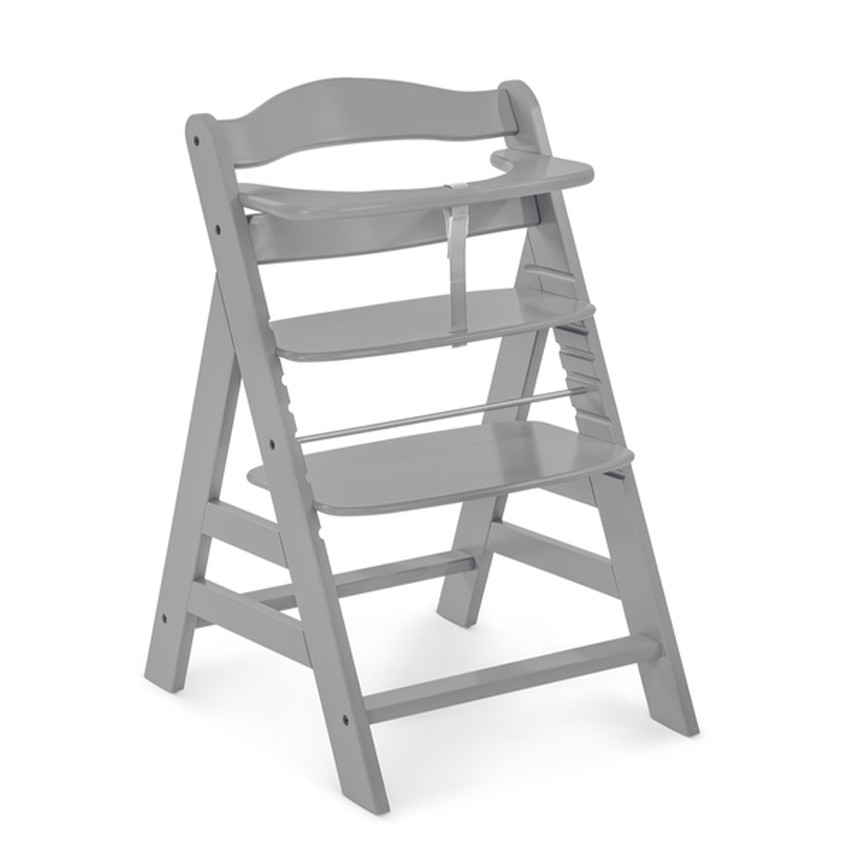 Chaise haute Alpha+ évolutieve de bois de hêtre européen certifiées FSC® Gris  