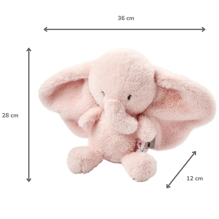 Peluche éléphant - Fanfan - Rose - 30 cm 