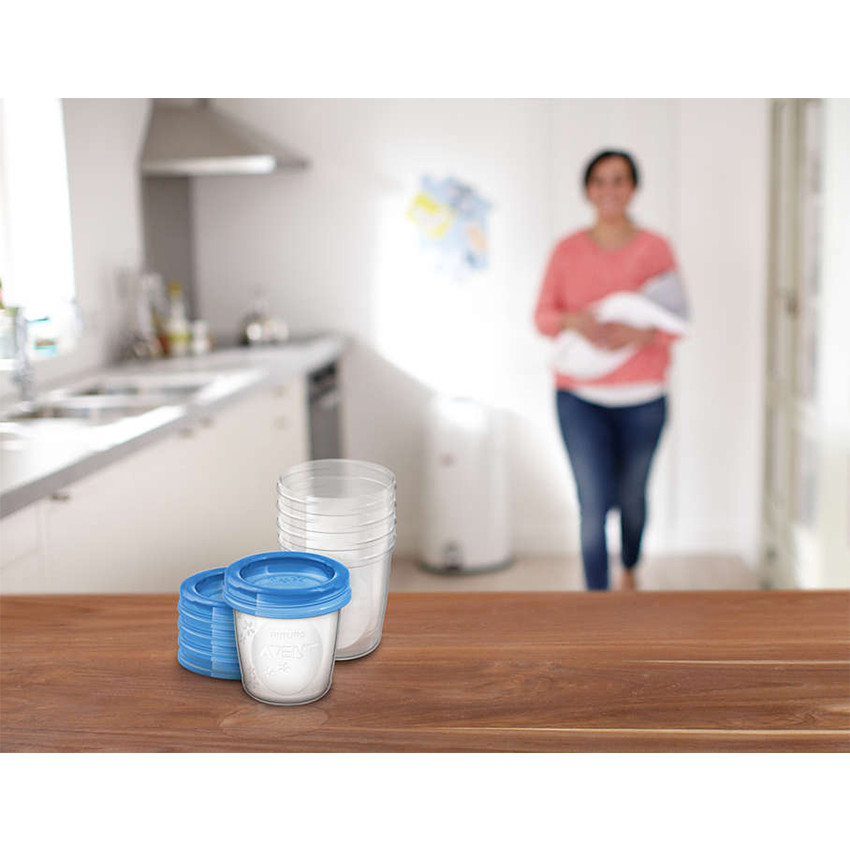 Pot de conservation 180ml - 5 pièces + 5 couvercles - Transparent (Philips Avent) - Image 1
