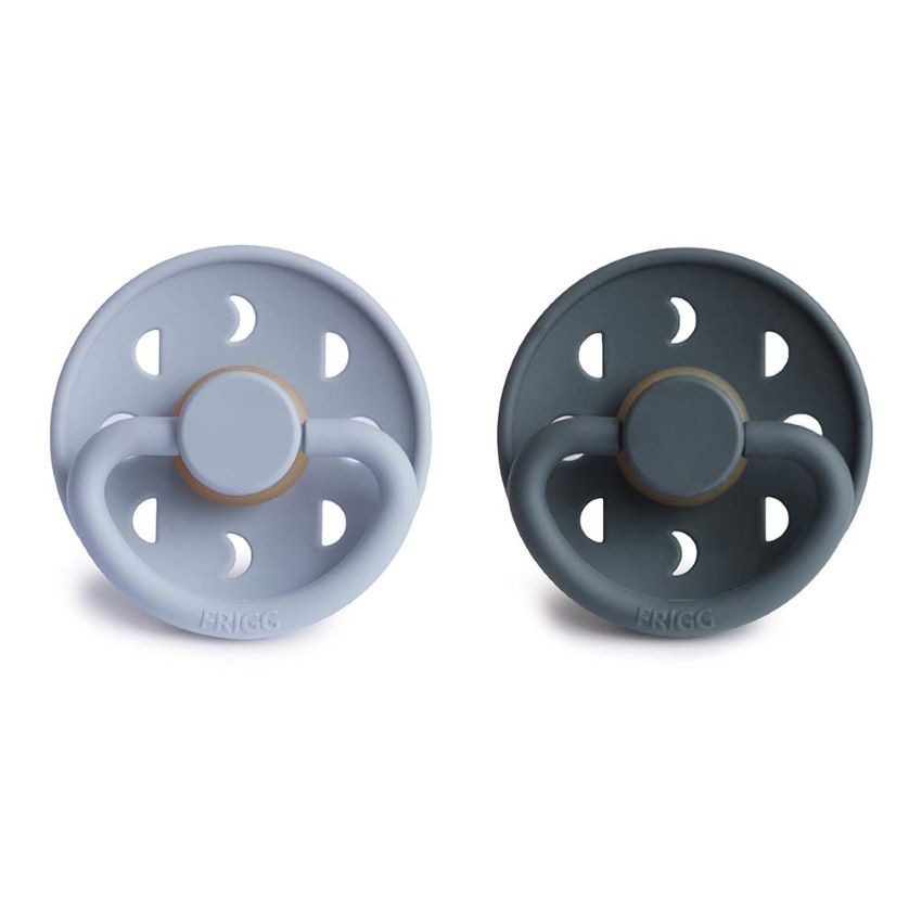 Lot de 2 sucettes Moon latex T2 - Powder Blue/Slate Main Lot de 2 sucettes Moon latex T2 - Powder Blue/Slate