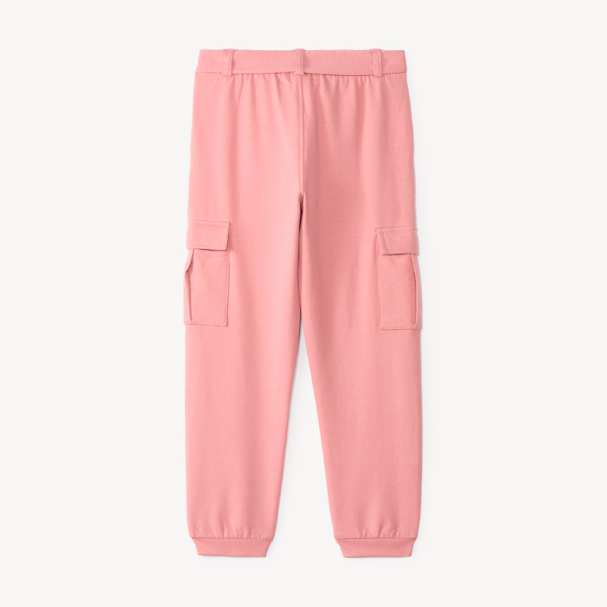 Pantalon de jogging fille coupe cargo avec ceinture à nouer 