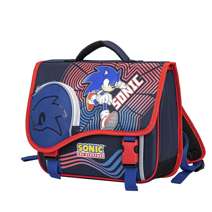 Cartable Sonic 38 cm – bleu et rouge 