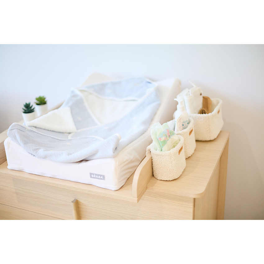 Set de 3 paniers rangement à suspendre Teddy Ecru 