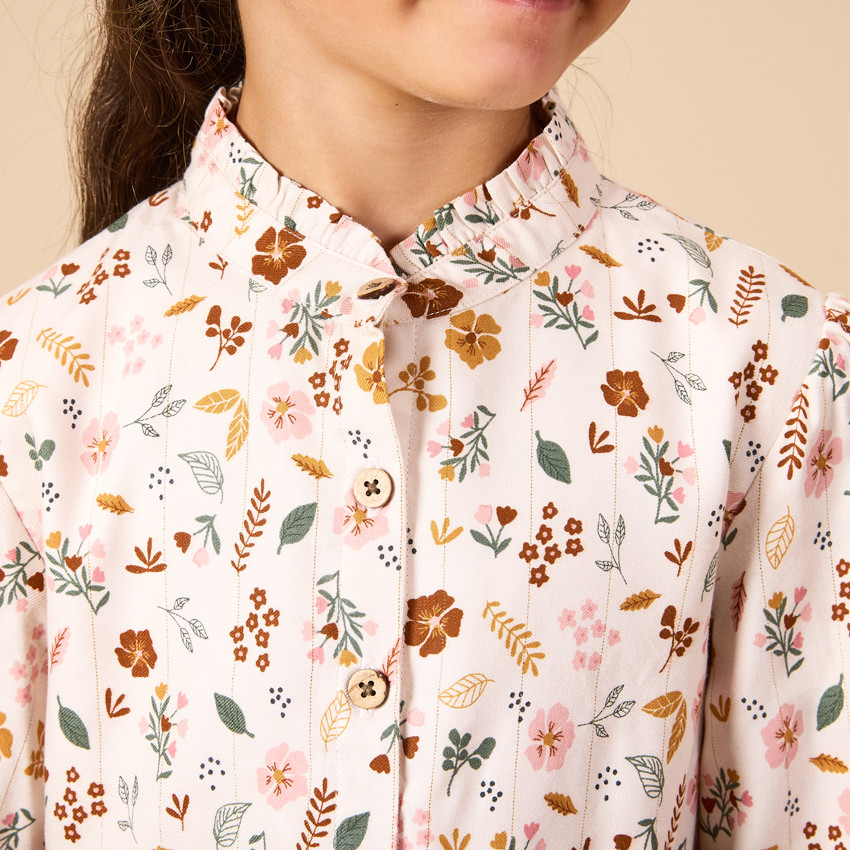 Robe manches longues imprimée pour fille 