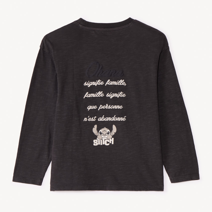 T-shirt manches longues à poche Stitch Disney pour garçon 