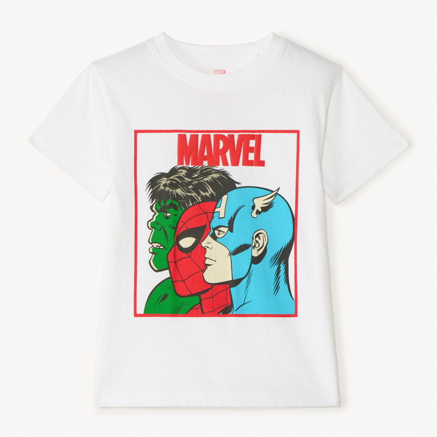 T-shirt manches courtes print Héros Marvel pour garçon 