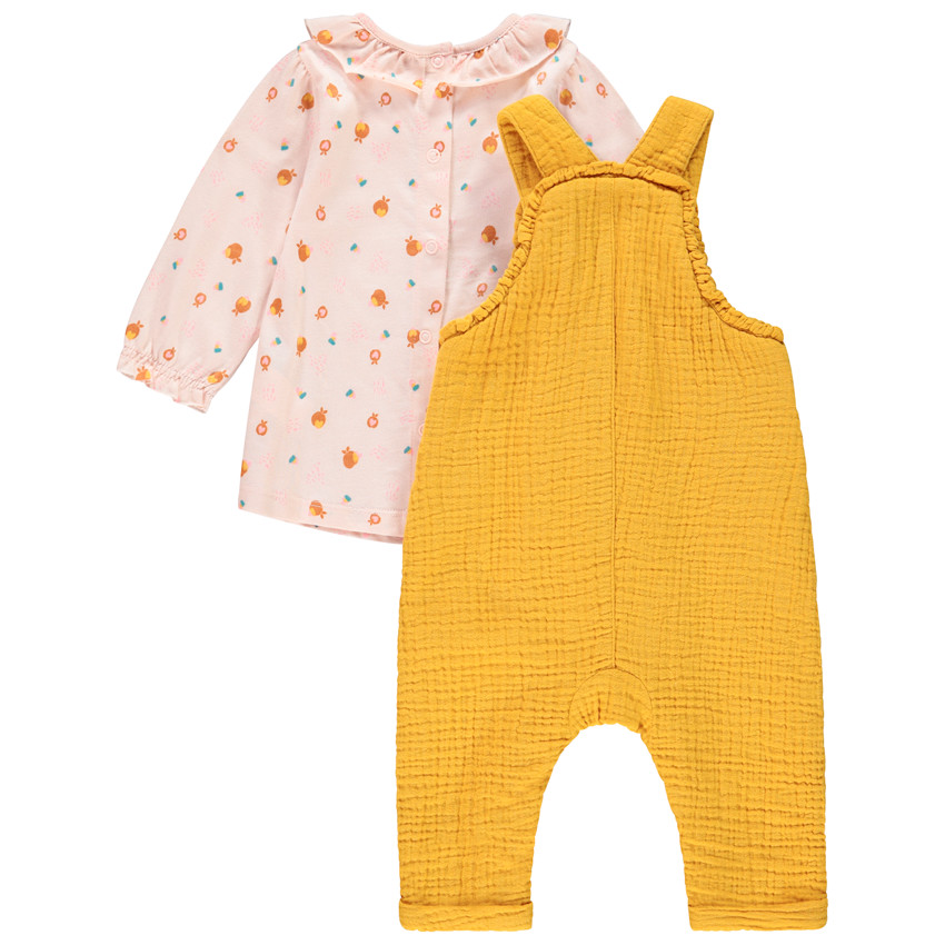 Ensemble avec t-shirt imprimé et salopette pour bébé fille 