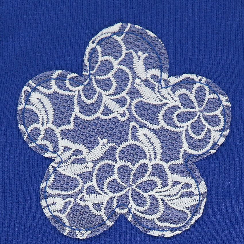 Tunique évasée avec patch fleur en dentelle 