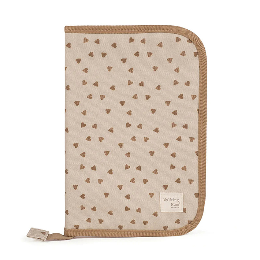 Protège carnet de santé imprimé cœurs Poppy cannelle 