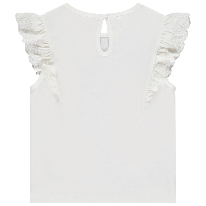 T-shirt manches courtes brodées à print pailleté pour bébé fille 