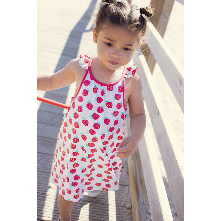 Robe imprimée à bretelles volantées pour bébé fille 