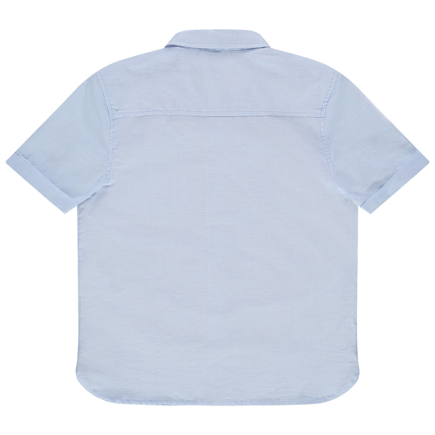 Chemise manches courtes bleue à poche 