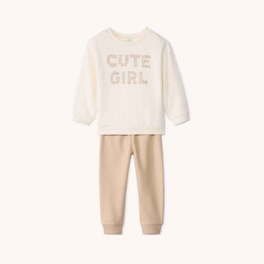 Ensemble sweat fantaisie + jogging pour bébé fille