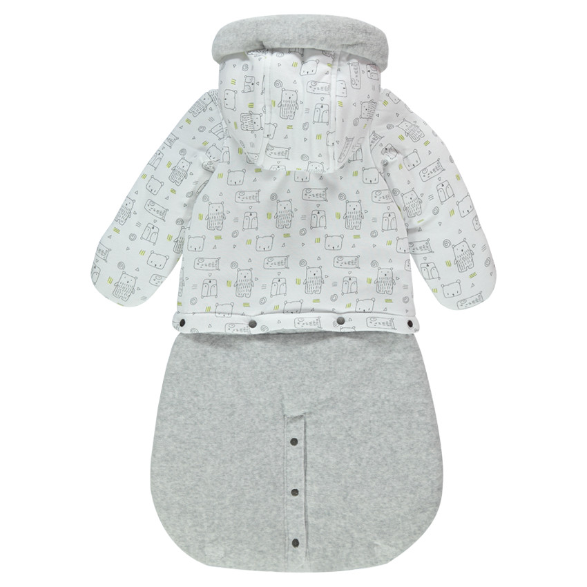 Nid d'ange en velours et jersey avec bas amovible 