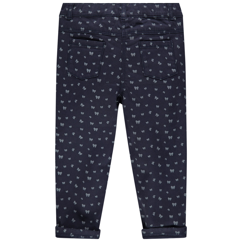 Pantalon en twill imprimé all-over effet crinkle 