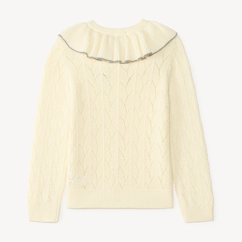 Gilet en tricot col volanté pour fille 