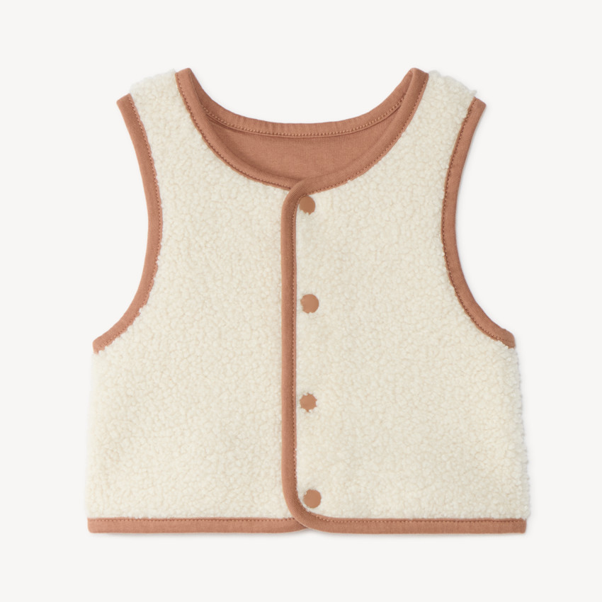Gilet bébé garçon réversible sans manches en sherpa